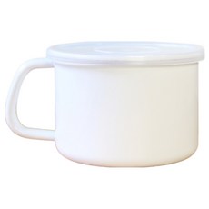 Noda Horo 野田琺瑯 透明塑料蓋 附把手白色圓型保存容器, 容器 + 蓋子, 1組