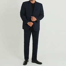 FIVELARGE 大尺碼簡約寬鬆亞麻透氣基本款西裝套裝