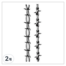 gelluna 半永久黑色荊棘鏈條圖案手臂大腿指甲花紋身刺青貼紙, T-245, 2個