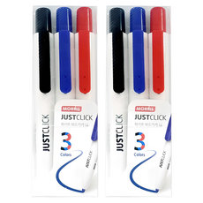 MORRIS Just Click白板筆 M 3色, 2套, 黑色、藍色、紅色