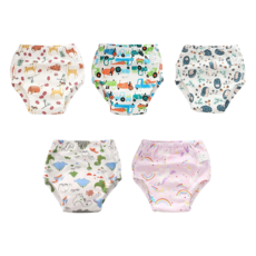 A love 4層一體學習褲 5件入 100%棉 100cm 親膚柔軟, 1組