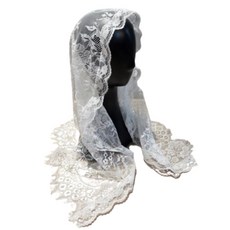 Endove 天主教長花朵彌撒頭紗, 單一顏色, 1個