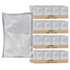 新錸家居 加大加厚SGS食品級真空袋 - 適用多種食材，可循環使用，易撕口設計, 小號(25 x 20cm), 30張, 4包