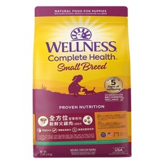 WELLNESS 寵物健康 小型幼犬 全方位有穀乾飼料, 火雞肉, 4lb, 1袋