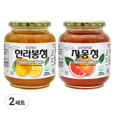 견과공장 겨울향기 프리미엄 햇과일청 2종 세트 한라봉청 950g + 자몽청 950g, 2세트