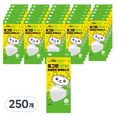 휴그린 미세먼지 방역마스크 소형 KF94, 1개입, 250개, 흰색