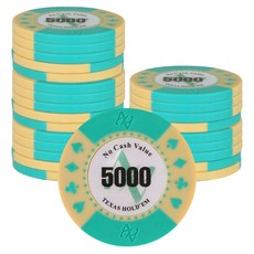 AAHM AA logo 德州撲克籌碼 5000, 綠色, 25個