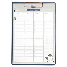 Langcat Mall Pochapeng 可撕式週計劃本 + A4板夾套組, 混合色, 1套