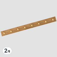 더플로우커머스 원목 벽걸이 다용도 후크 행거 8구, 나무, 2개