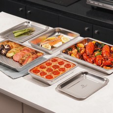 WAGENSTEIGER 無研磨劑波浪烤箱不鏽鋼方形托盤 2種 4種, 1套, 調理盤 + 托盤