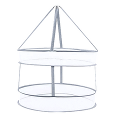 E.City 可折疊透氣防變形加厚雙層防落曬衣網, 80 x 59 x 59cm, 白色 + 灰色