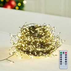 蜈蚣燈泡串燈 LED 串燈 USB 線 200 個 + 遙控器套裝, 1組, 暖白(燈光)、黑色(遙控)