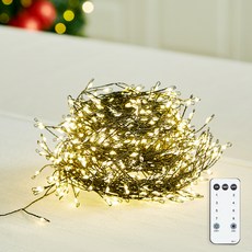 蜈蚣燈泡 燈串 LED線燈 電源線 300燈 + 遙控器套組, 1套, 黑色, 12m