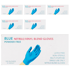 NBR 無粉檢診手套 食品加工專用 耐油耐熱 抗過敏 拇指防滑, M, 蔚海藍, 6盒
