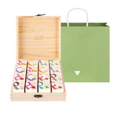 쌍계명차 큐브 우드 선물세트, 16p + 쇼핑백, 1세트