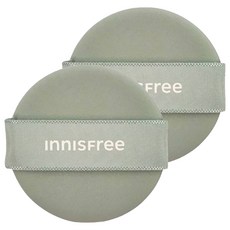 INNISFREE 台灣公司貨 無油無慮零毛孔控油氣墊粉撲, 綠色 + 米色, 2個
