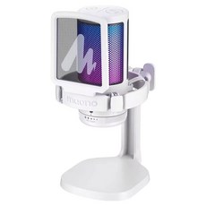 마오노 원터치 노이즈캔슬링 USB 콘덴서 방송용 녹음용 게이밍 마이크, 화이트, DGM20, 화이트