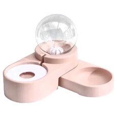 自動續水大容量寵物泡泡食盆 1.8L容量 AS/PP材質, 粉色, 1個