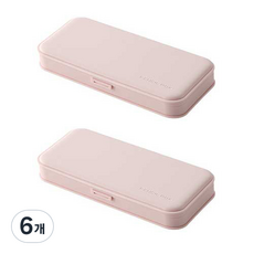 심플 베이직 무지 대용량 필통, 핑크, 6개