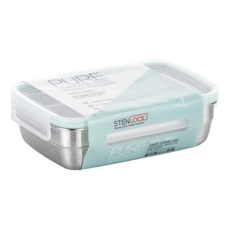 STENLOCK 史丹利 Pure 不鏽鋼長方形保鮮盒 6-1號, 1個, 1個容器 + 1個蓋子