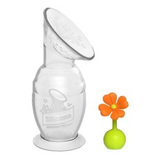 haakaa 第二代真空吸力集乳器 新手媽媽實用簡配組 瓶子150ml + 小花瓶塞, 透明色 顏色隨機, 1組