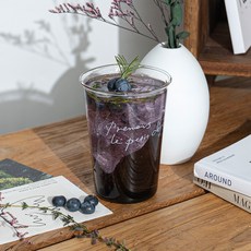 La ceramique Claire 字母玻璃杯 430ml, 1個, 白色