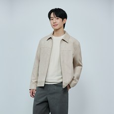 MIND BRIDGE 男款麂皮拉鍊卡車夾克 MZJP2101