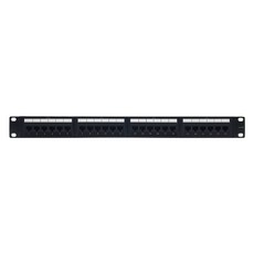 LAN Star Cat.5E UTP 24埠配線架, 黑色, 1個, 482.6mm