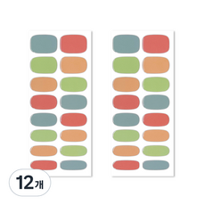 Bellancy 真實凝膠美甲貼 基本款美甲貼紙 16片, 多彩粉彩, 12個