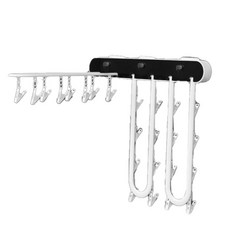 多功能可折疊壁掛式曬衣架 黑色, 1個