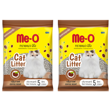 Me-O 咪歐 凝結貓砂 天然無毒 氣味控制 高效吸水 超低粉塵, 5L, 2包, 咖啡飄香