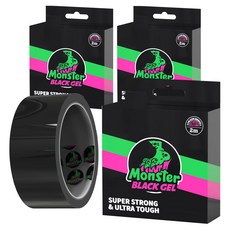 Monster CLEAR GEL Monster Gel 多功能超強力雙面膠帶 40mm x 2m, 黑色, 3個
