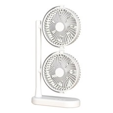 apex Innovation 360度雙向USB桌上型旋風扇 雙倍風力 低噪音 內置電池 無線移動, F-053, 白色