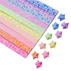 미소로운 이벤트 양면 별 종이접기 멀티페이퍼 야광 클로버, 10색, 210개