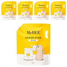마이비 피부에 순한 유아세제 베이비코튼향 리필, 2.1L, 5개
