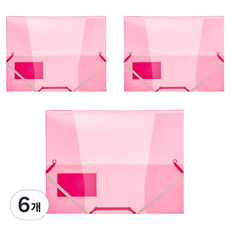 에코청운 칼라칩 X밴드 화일 A4, 분홍, 6개