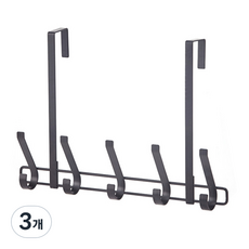 라운딩 슬림 바 도어 행거, 블랙, 3개