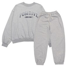 라라온 여성용 레터링 맨투맨 + 밴딩 조거팬츠 세트 TSP2001