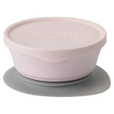 miniware 微兒 天然聚乳酸麥片碗組 內含麥片碗、矽膠碗蓋、防滑吸盤, 柔粉棉花, 1組