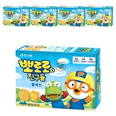 Binggrae 淘氣小企鵝造型餅乾 原味, 65g, 5盒