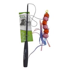 OurPets 三節伸縮逗貓棒, 金葱球毛毛蟲, 1個