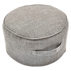 Mega 手提亞麻圓形厚墊椅凳, 灰色, 直徑40x20公分, EPE厚墊, 1個