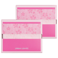 URBAN LEAVES 韓國原裝櫻花吸油紙 環保棉紙 輕易抽取, 50張, 2包