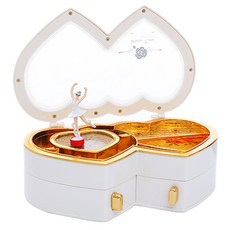 That's That愛心收納芭蕾舞者音樂盒+抽屜 B型, 白色