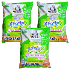 Unicharm Pet Deo-toilet 抗菌沸石砂 4L 雙層貓砂盆專用 天然火山黏土顆粒 易吸附異味 易清潔整理, 清新消臭, 3包