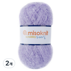 미소털실 펄 수세미실 80g, 41연보라, 2개