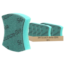 3M Scotch-Brite 百利 Basic 多用途三層雙面海綿菜瓜布, 8入, 1包