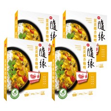 味丹 隨緣 薑黃椰香咖哩調理包 全素, 200g, 4盒