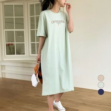 afinar 女款 California 平紋針織短袖連身裙, 復古薄荷綠