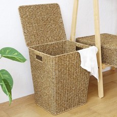 네이쳐리빙 데이지가든 라탄 빨래바구니 50L